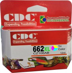 Cartucho de Tinta CDC | HP 662XL 662 Color CZ106AB | Deskjet 3515 Deskjet 2516 Deskjet 2515 | 12ml