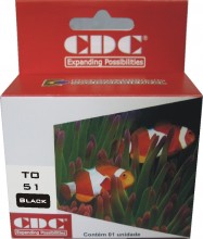 Cartucho de Tinta CDC Epson TO51 Preto Compatível p/ STYLUS COLOR 800 | 800N | 850 | 850N | 1520